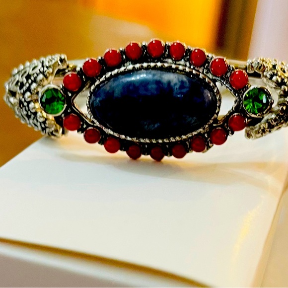 Western engraved style stainless steel cuff bracelet adjustable  , 7 in. Wrist - Picture 2 of 10